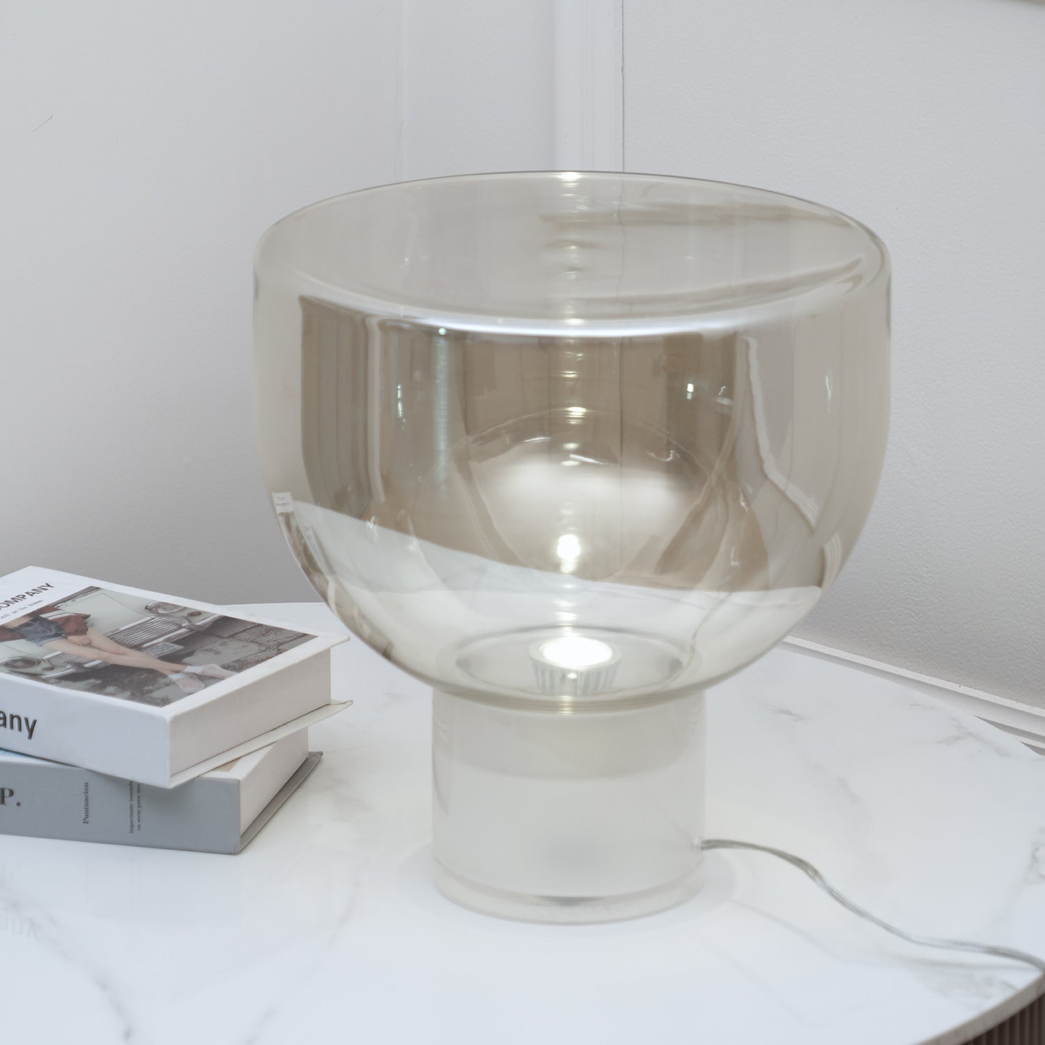 Aella | Elegant Glass Cone Table Lamp for Bedside or Living Room 5