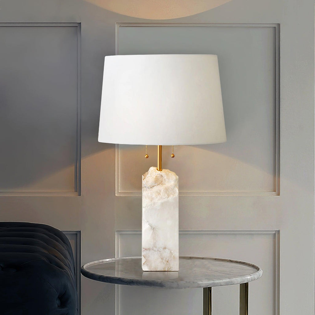 Alabaster Radiance | Elegant Contemporary Table Lamp for Bedroom or Living Room 3