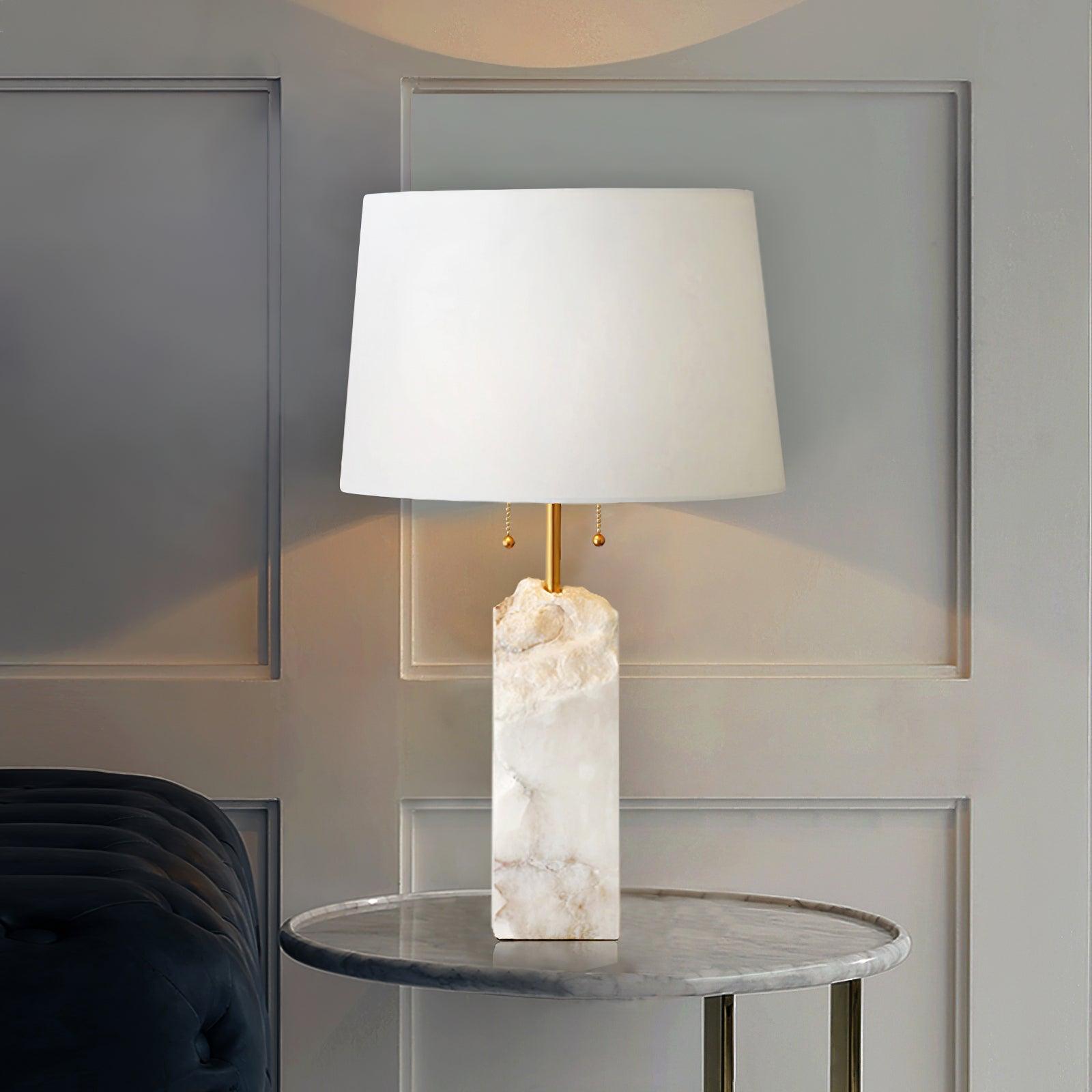 Alabaster Radiance | Elegant Contemporary Table Lamp for Bedroom or Living Room 3