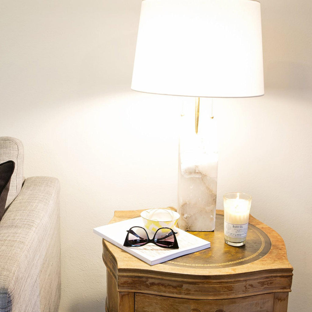 Alabaster Radiance | Elegant Contemporary Table Lamp for Bedroom or Living Room 6