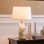 Alabaster Radiance | Elegant Contemporary Table Lamp for Bedroom or Living Room 7