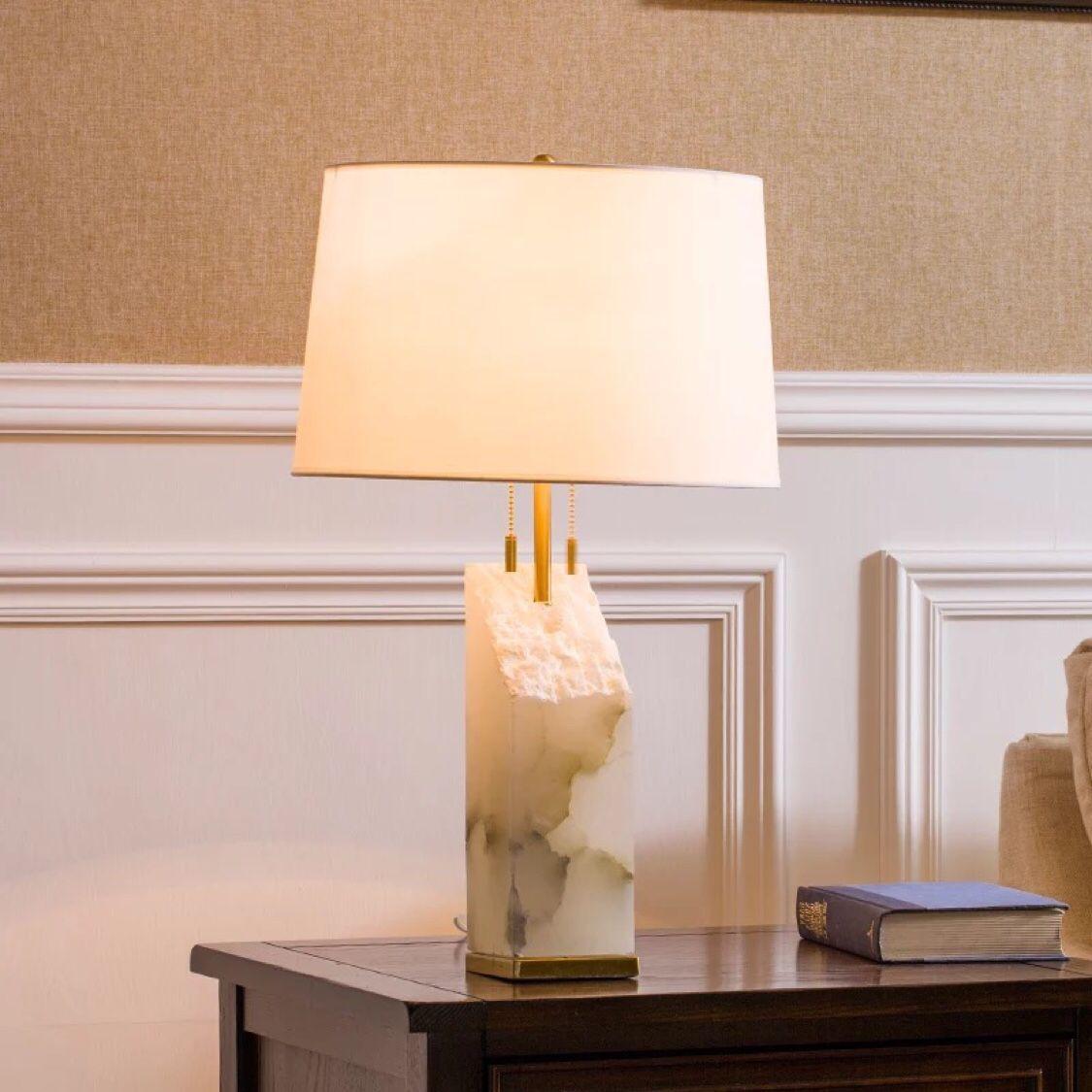 Alabaster Radiance | Elegant Contemporary Table Lamp for Bedroom or Living Room 7