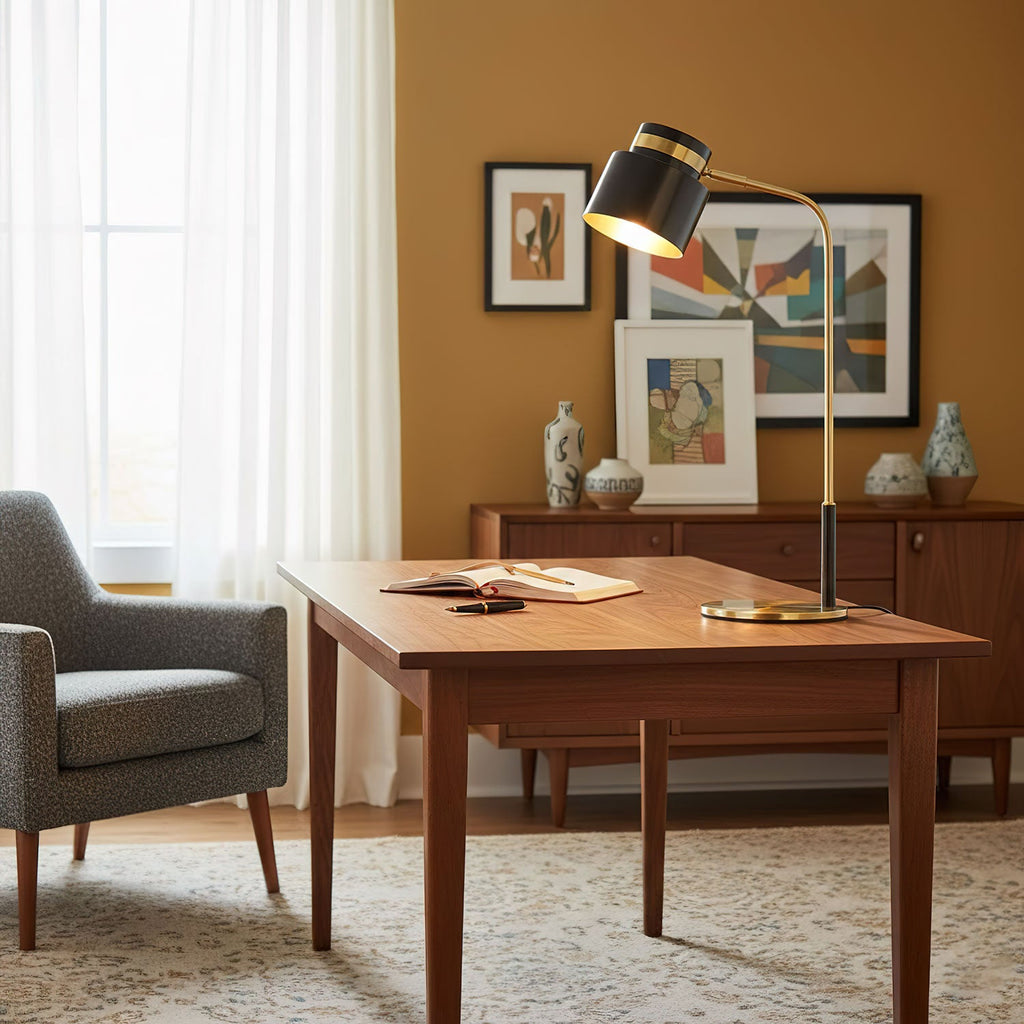 Ari | Elegant Brass and Black Metal Table Lamp for Bedroom or Desk 3
