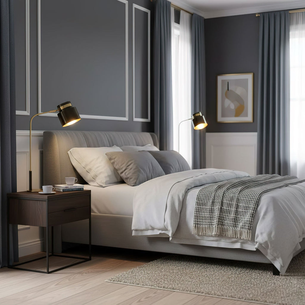 Ari | Elegant Brass and Black Metal Table Lamp for Bedroom or Desk 8