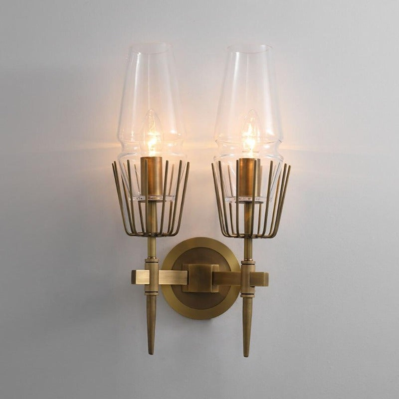 BrassAura | Elegant Modern Brass Bathroom Wall Lights Fixture 2