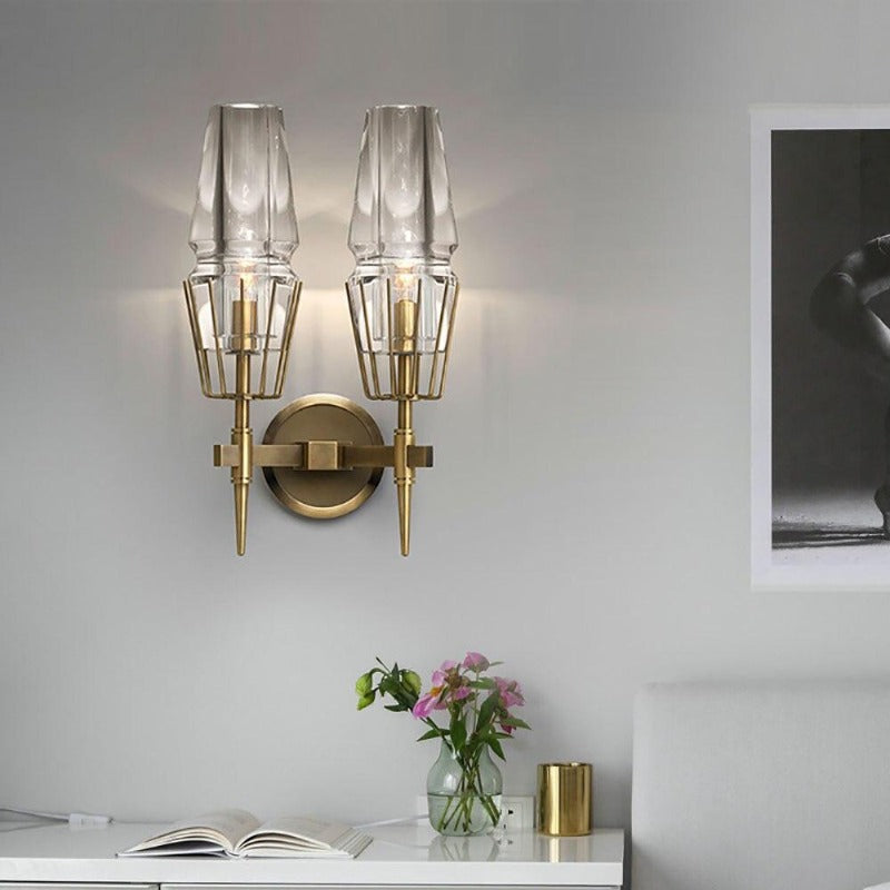 BrassAura | Elegant Modern Brass Bathroom Wall Lights Fixture 5