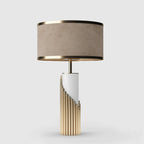 Brass & White Lacquer | Elegant Modern Table Lamp for Living Room 0