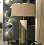 Brass & White Lacquer | Elegant Modern Table Lamp for Living Room 7