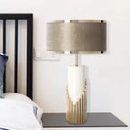 Brass & White Lacquer | Elegant Modern Table Lamp for Living Room 8