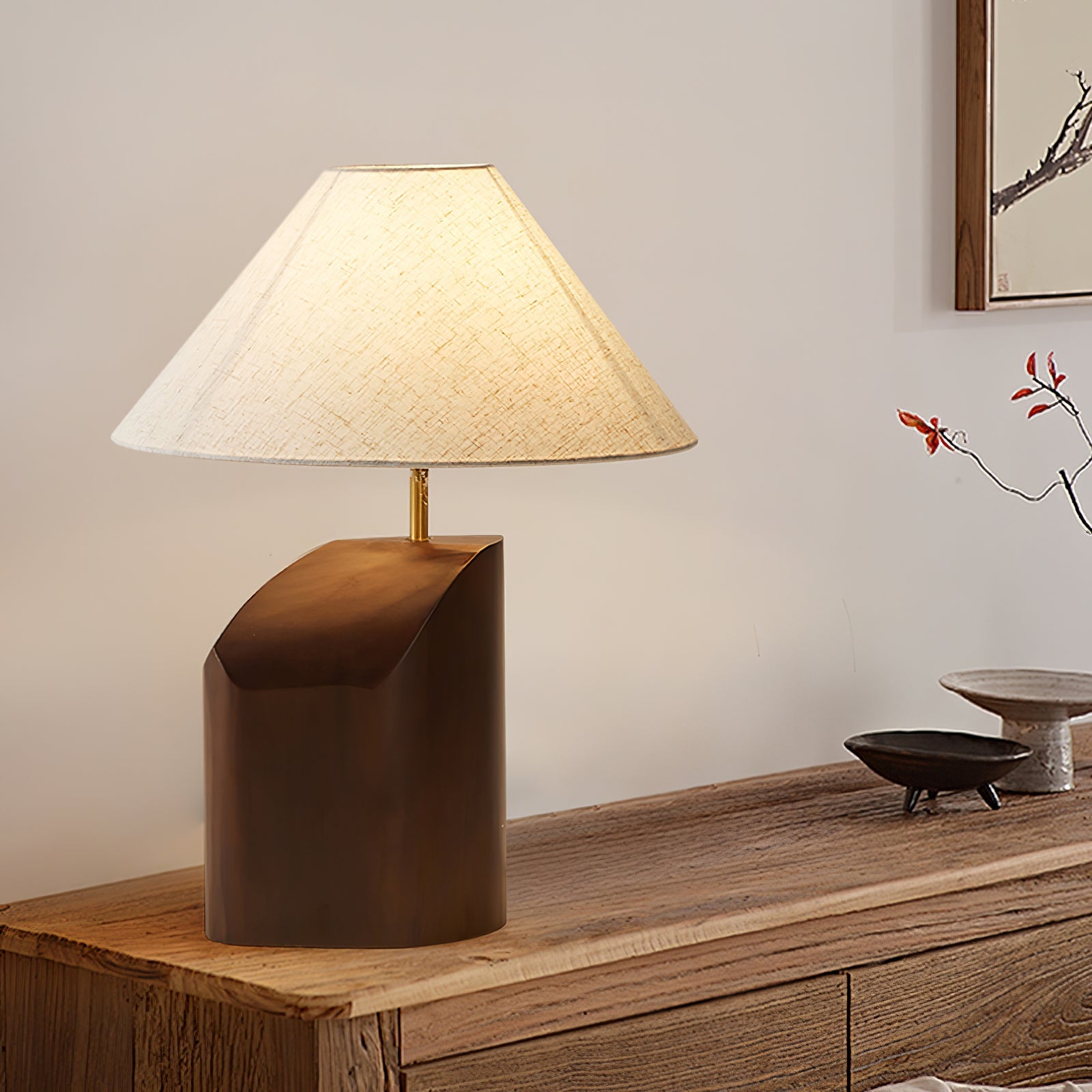 Bronze Elegance | Stylish Modern Curve Table Lamp for Bedroom & Living Room 6