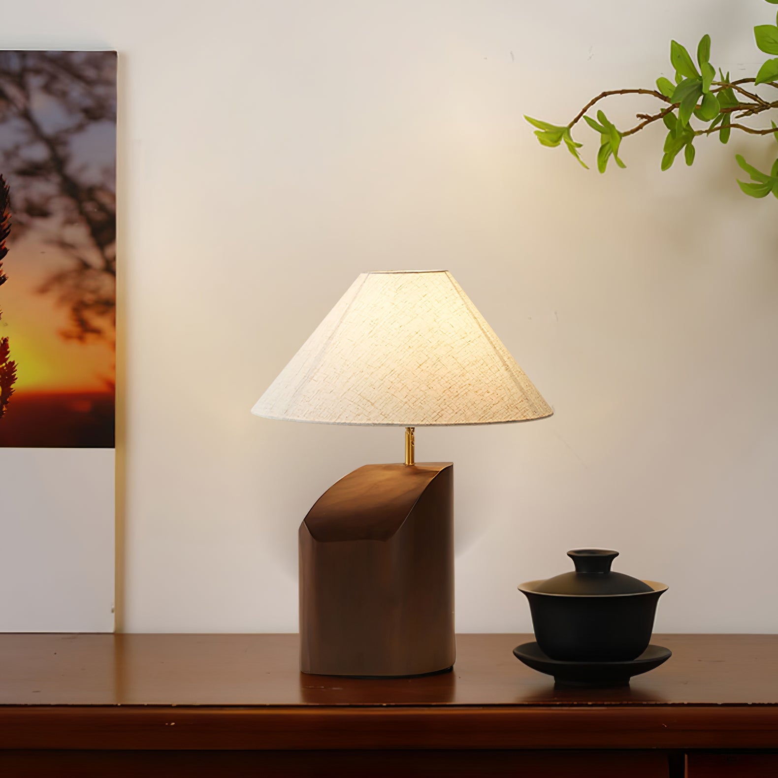 Bronze Elegance | Stylish Modern Curve Table Lamp for Bedroom & Living Room 7