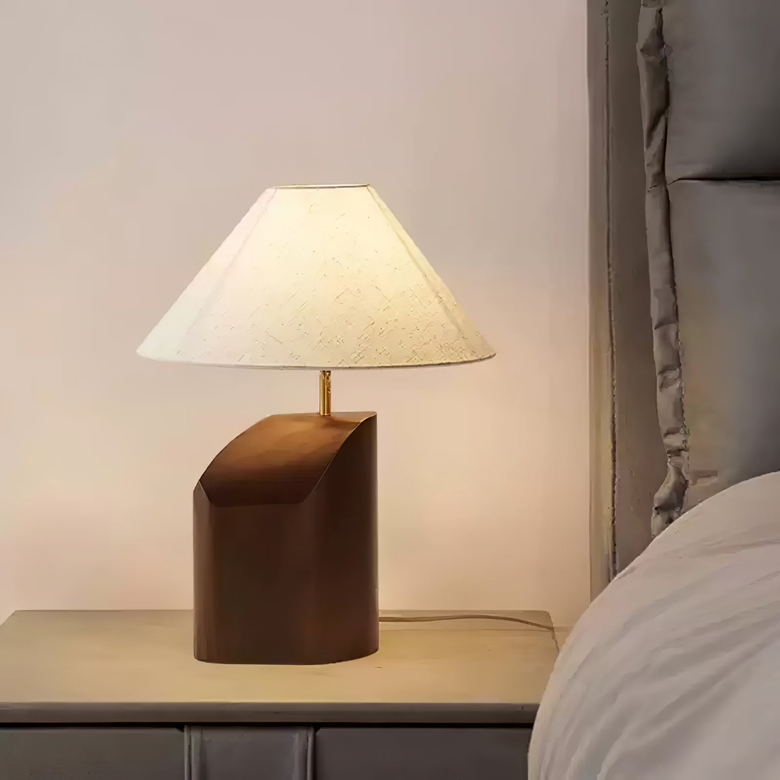 Bronze Elegance | Stylish Modern Curve Table Lamp for Bedroom & Living Room 8