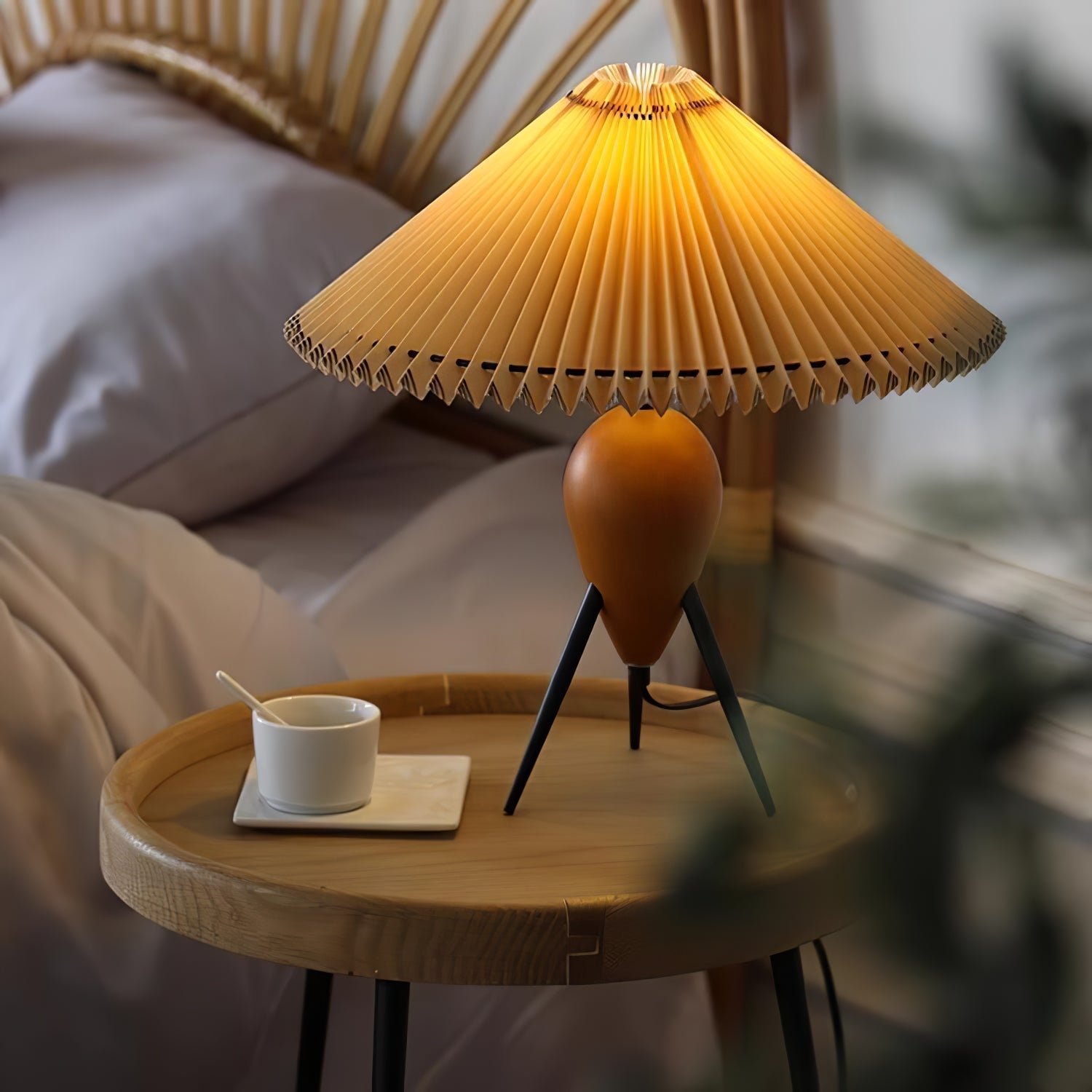 Burlwood Charm | Whimsical Handcrafted Table Lamp for Bedroom or Living Room 2