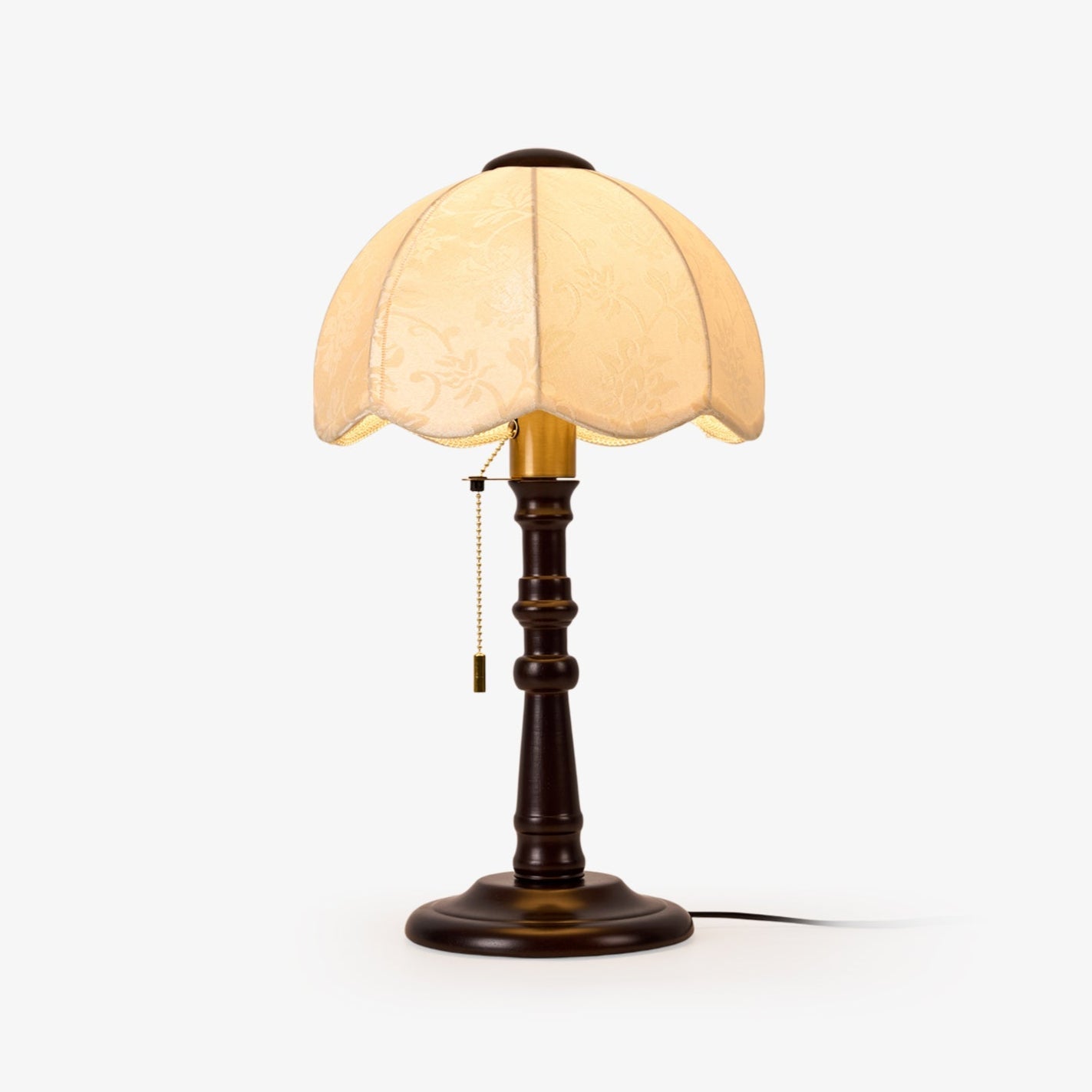 Carina | Elegant Wooden Base Fabric Table Lamp for Bedroom Ambiance 1