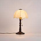 Carina | Elegant Wooden Base Fabric Table Lamp for Bedroom Ambiance 2