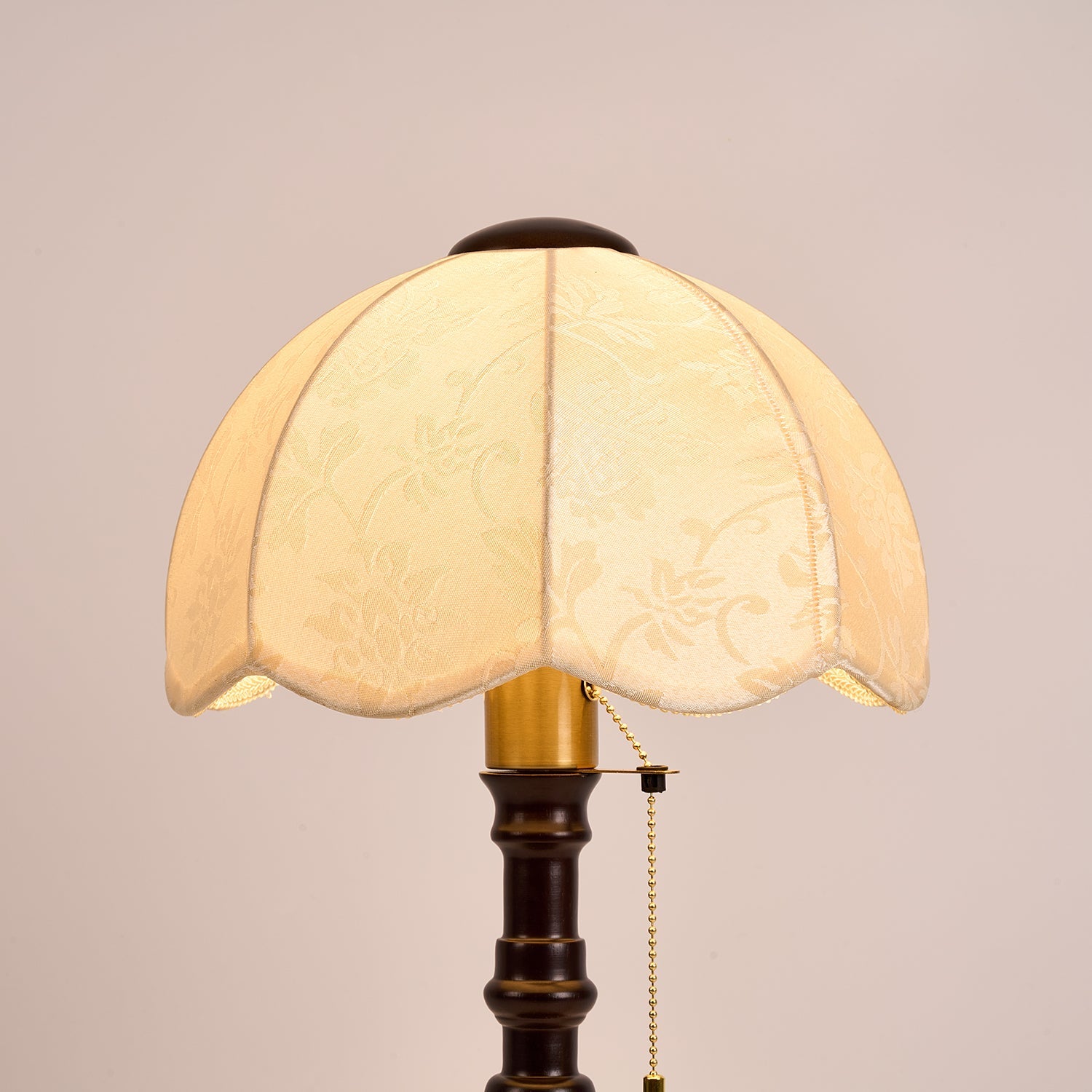 Carina | Elegant Wooden Base Fabric Table Lamp for Bedroom Ambiance 4