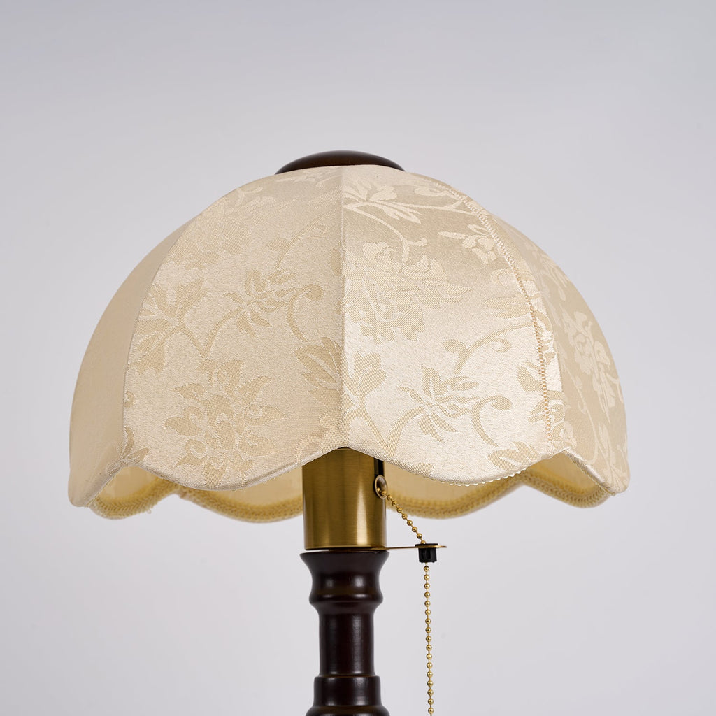 Carina | Elegant Wooden Base Fabric Table Lamp for Bedroom Ambiance 6