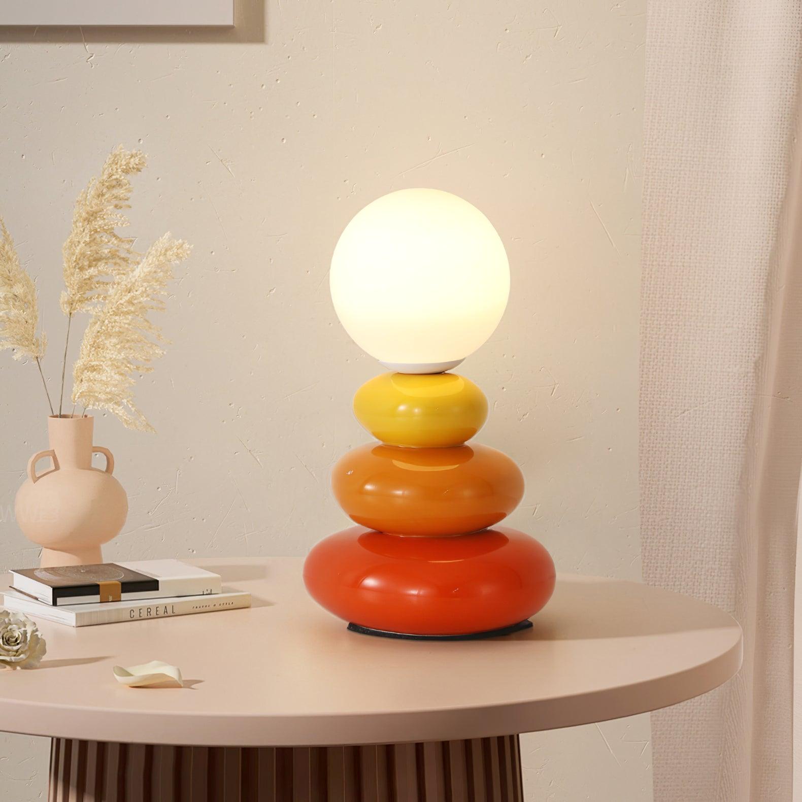Cerulean Glow | Stylish Modern Triple Gourd Table Lamp for Living Room 2