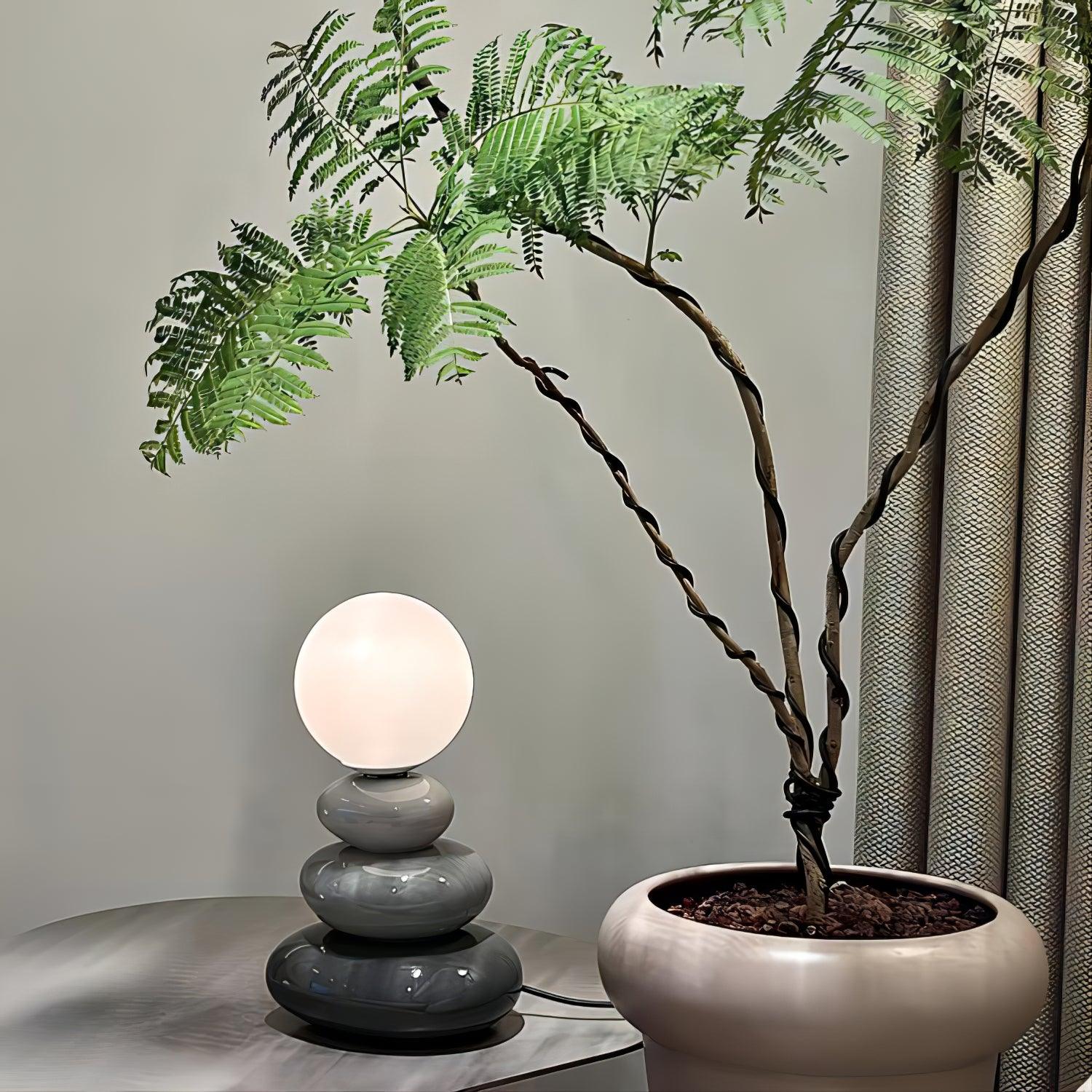 Cerulean Glow | Stylish Modern Triple Gourd Table Lamp for Living Room 6
