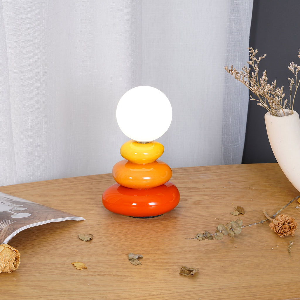 Cerulean Glow | Stylish Modern Triple Gourd Table Lamp for Living Room 7