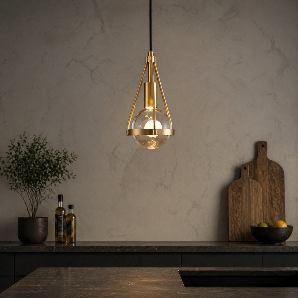 Elegant Eco-Friendly Sphere Glass Pendant Light Fixture