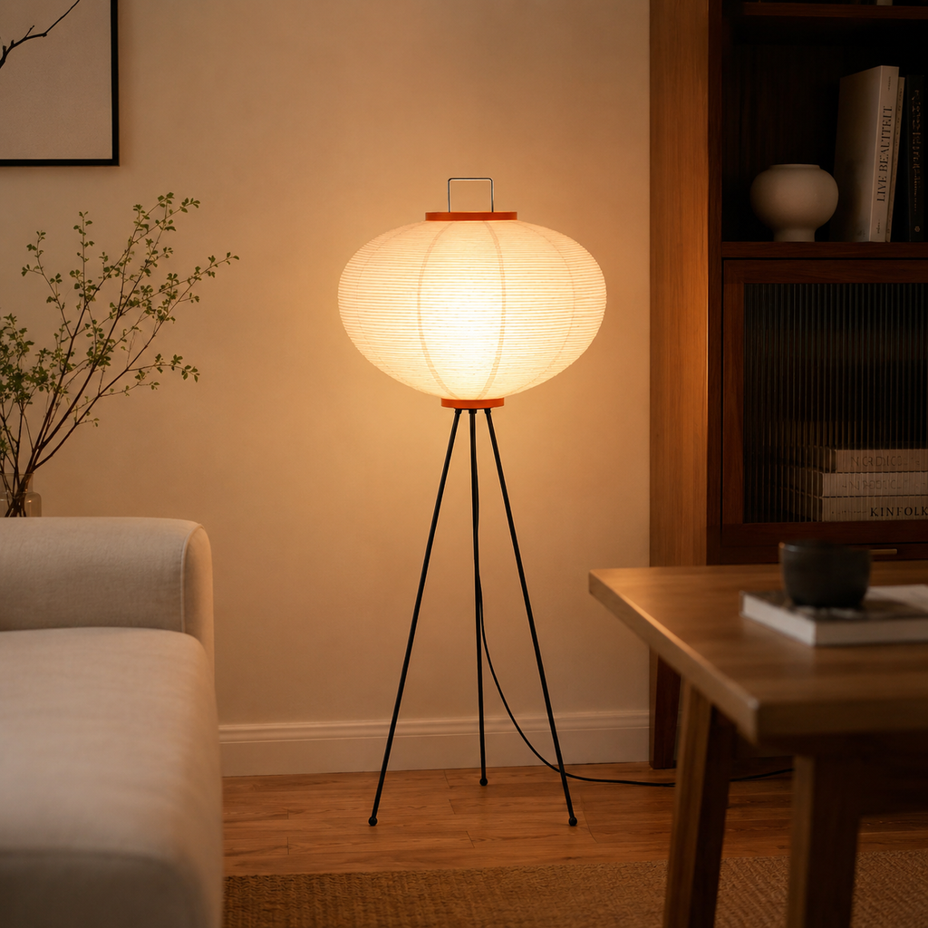 Modern & Elegant Rice Paper Standing Floor Lamp