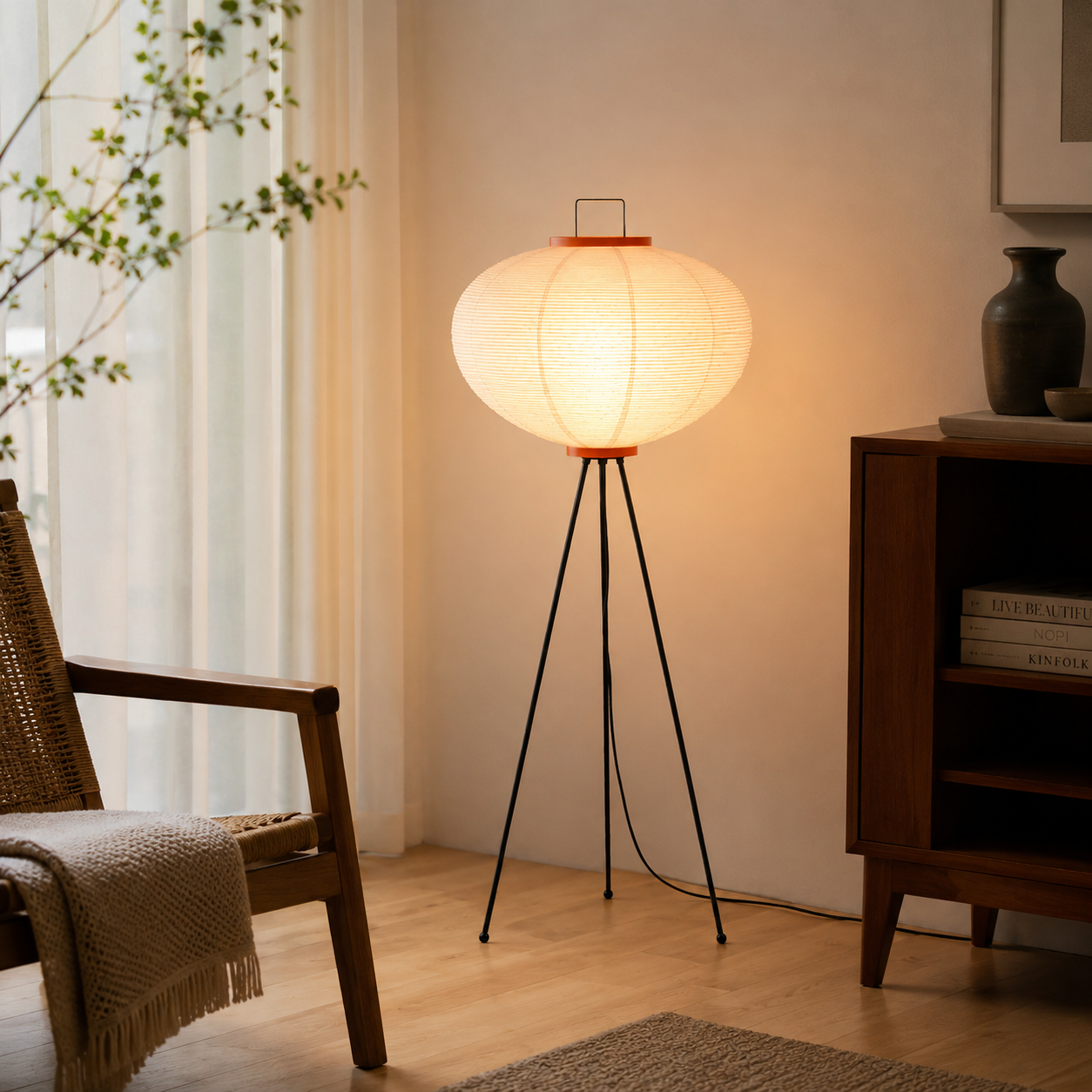 Modern & Elegant Rice Paper Standing Floor Lamp