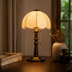 Vintage And Elegant Wooden Base Fabric Table Lamp for Bedroom Ambiance