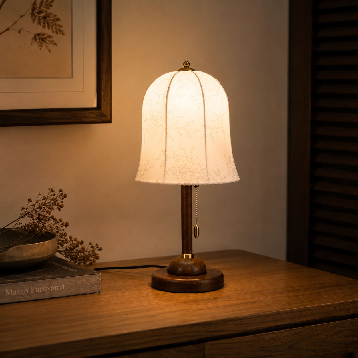 Regalwood | Elegant Wooden Table Lamp for Bedside or Living Room