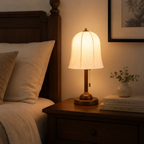 Regalwood | Elegant Wooden Table Lamp for Bedside or Living Room