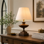 Walnut Elegance | Stylish Modern Wooden Table Lamp for Living Room