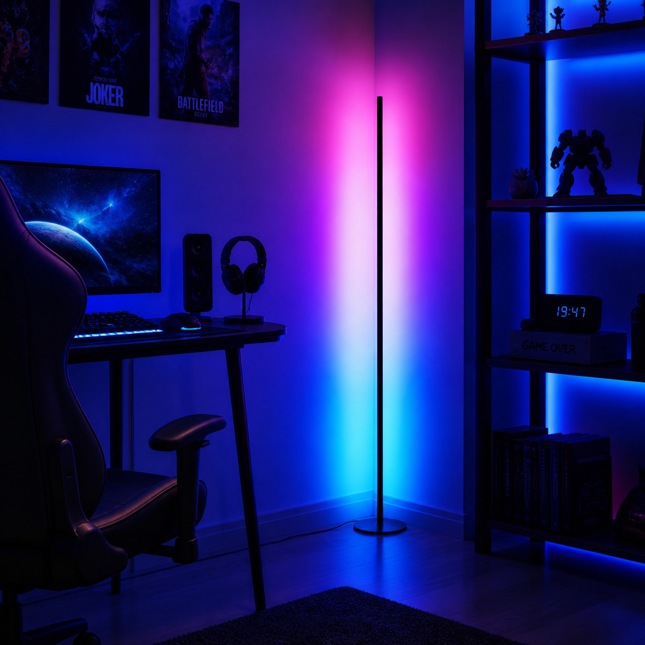 Modern & Elegant Slim LED Floor Lamp for Living Room Decor