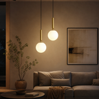 Elegant Black Glass Pendant Light for Kitchen or Living Room