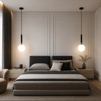 Elegant Black Glass Pendant Light for Kitchen or Living Room