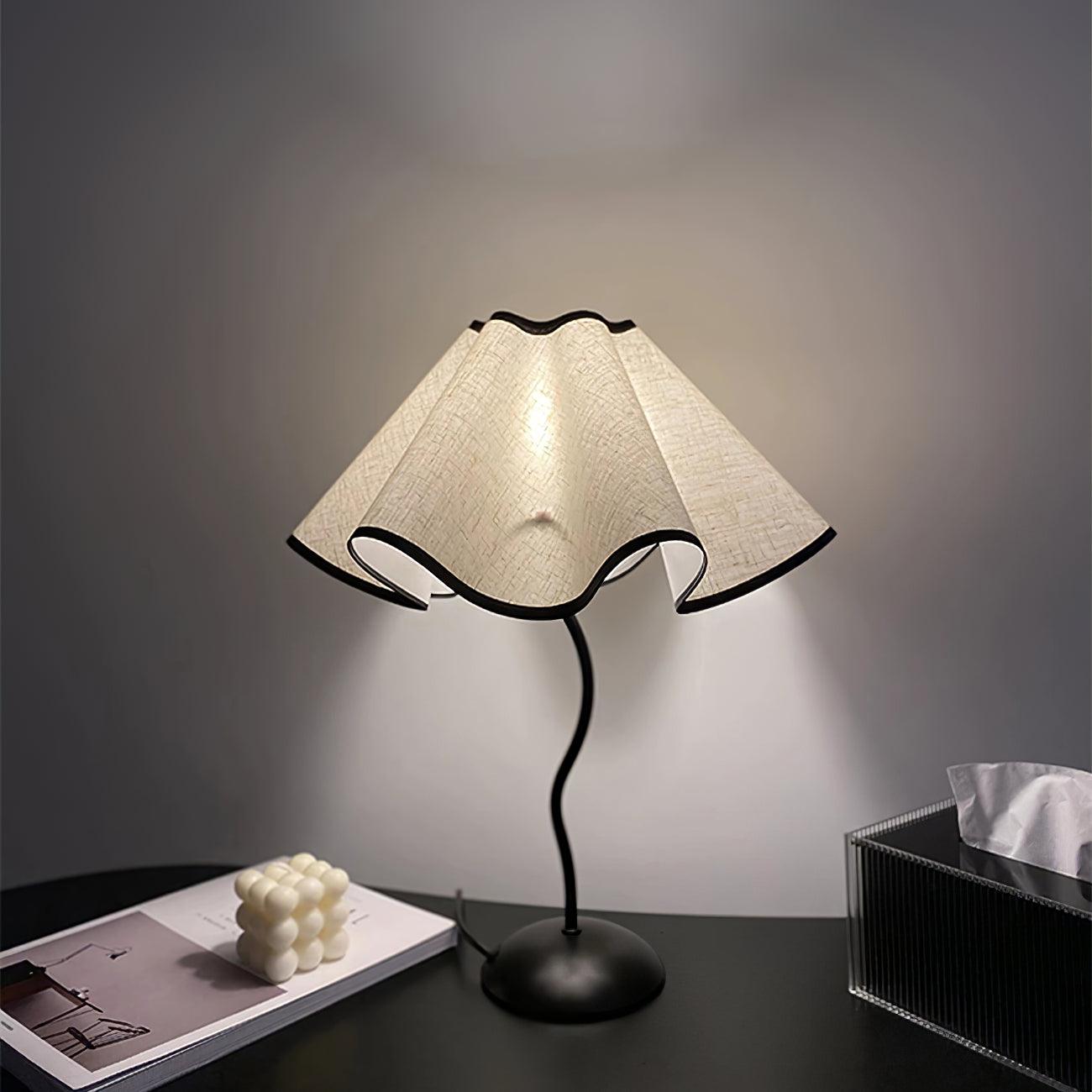Cora | Elegant Vintage Black Pleated Table Lamp for Bedside or Living Room 8