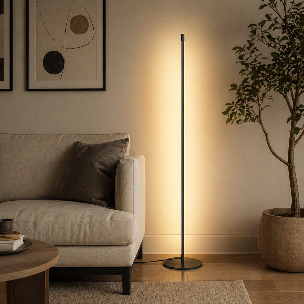 Modern & Elegant Slim LED Floor Lamp for Living Room Decor