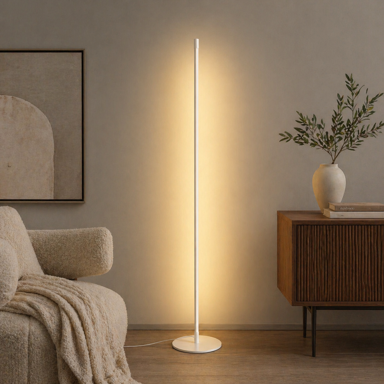 Modern & Elegant Slim LED Floor Lamp for Living Room Decor