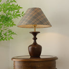 Elegant Conical Shade | Stylish Wooden Base Table Lamp for Living Room 0