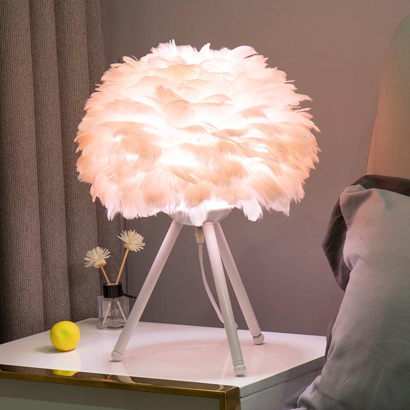 FeatherGlow | Elegant Soft Feather Table Lamp for Bedroom and Desk 10