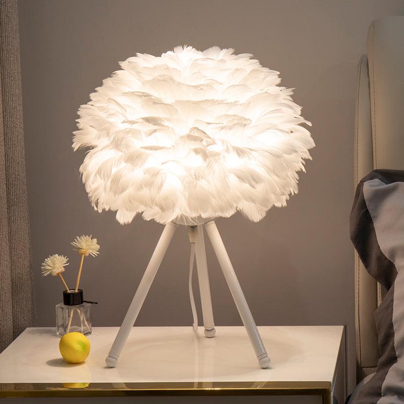 FeatherGlow | Elegant Soft Feather Table Lamp for Bedroom and Desk 11
