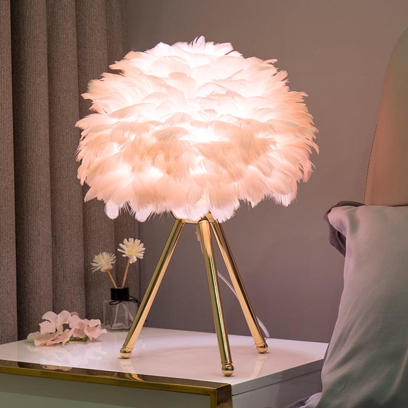 FeatherGlow | Elegant Soft Feather Table Lamp for Bedroom and Desk 13