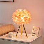 FeatherGlow | Elegant Soft Feather Table Lamp for Bedroom and Desk 2