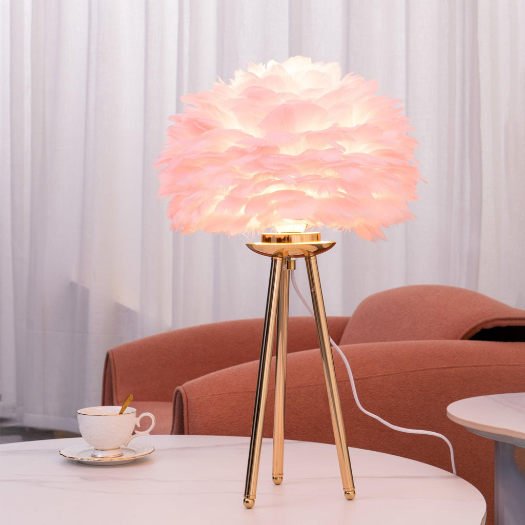FeatherGlow | Elegant Soft Feather Table Lamp for Bedroom and Desk 5