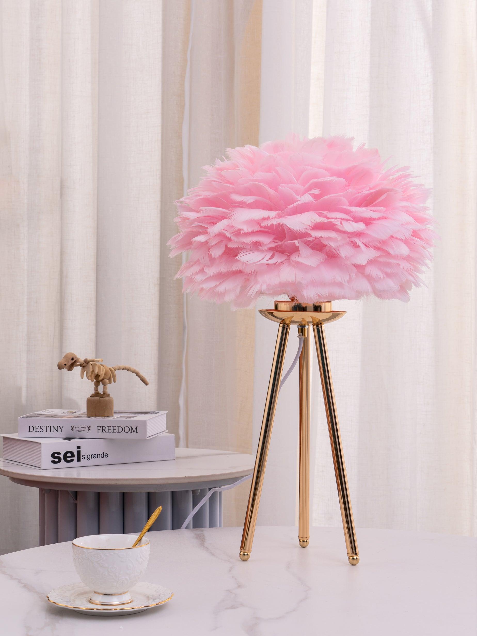 FeatherGlow | Elegant Soft Feather Table Lamp for Bedroom and Desk 7
