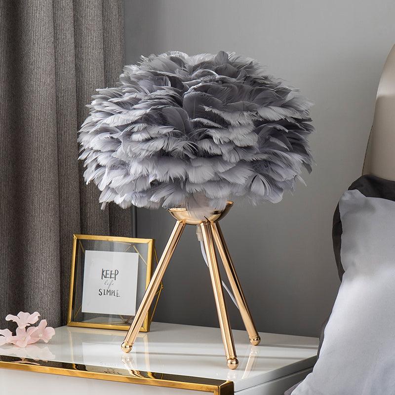FeatherGlow | Elegant Soft Feather Table Lamp for Bedroom and Desk 9