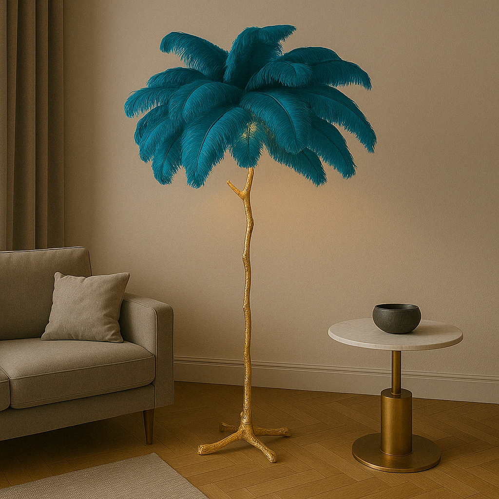 FeatherLux | Elegant Black Floor Lamp for Living Room Lighting 2
