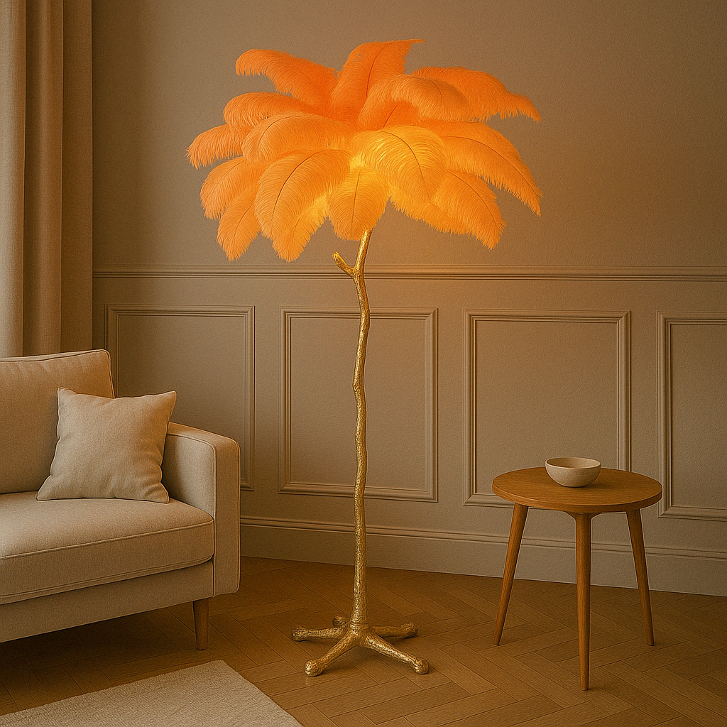 FeatherLux | Elegant Black Floor Lamp for Living Room Lighting 3