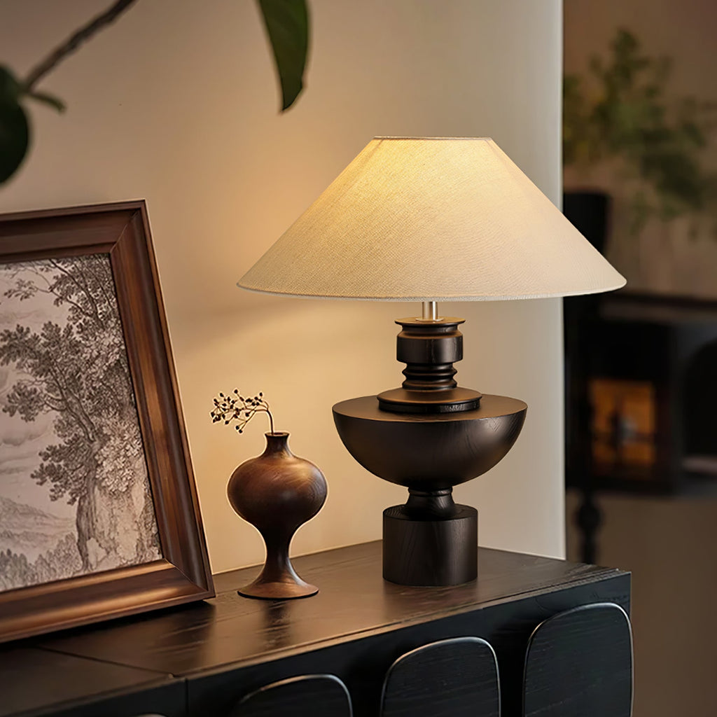 Helios | Elegant Handcrafted Wooden Table Lamp for Living Room 2