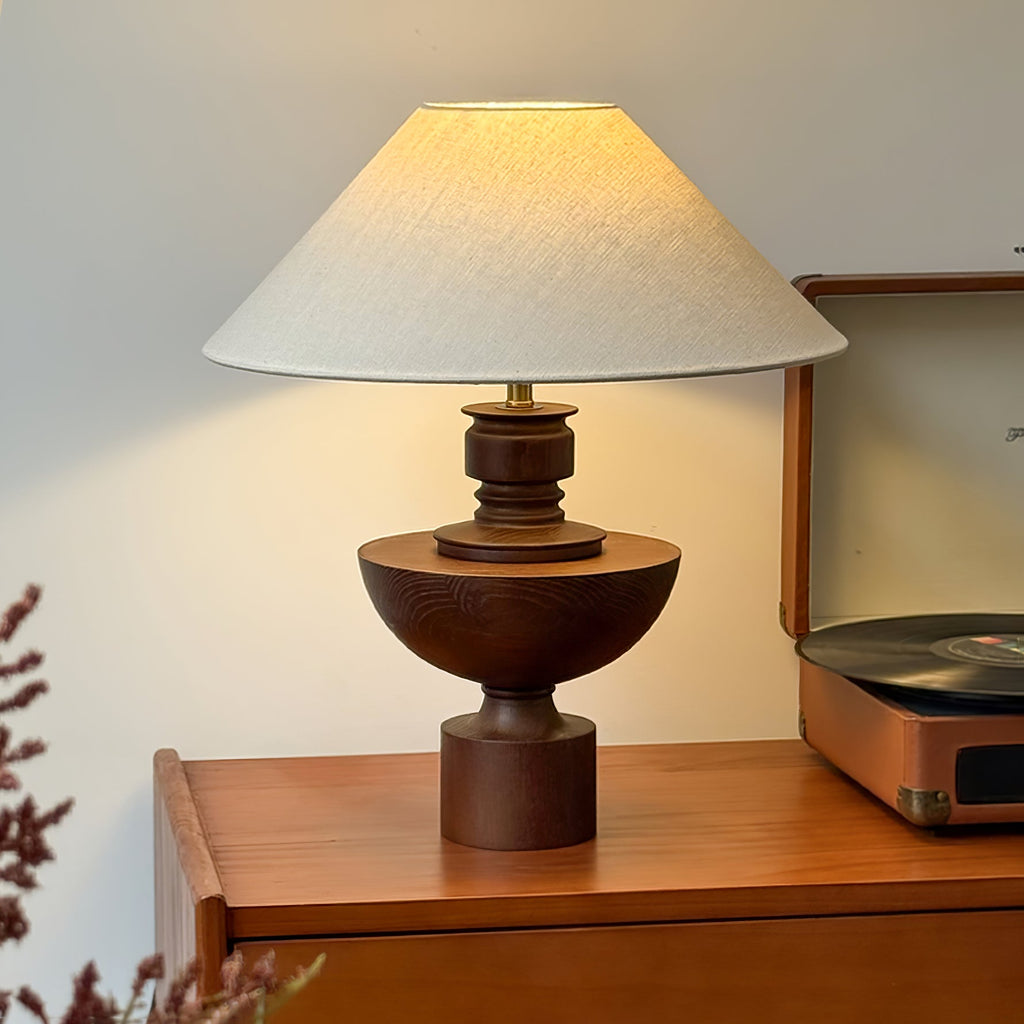 Helios | Elegant Handcrafted Wooden Table Lamp for Living Room 4