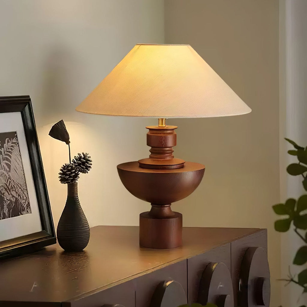 Helios | Elegant Handcrafted Wooden Table Lamp for Living Room 5